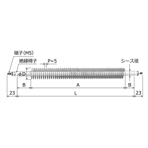日本sakaguchi坂口电热螺旋散热片加热器F系列